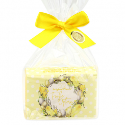 Sheep milk soap square 150g “Frohe Ostern” in a cellophane bag, Grapefruit 