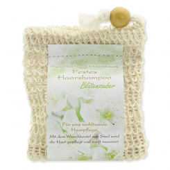 Festes Haarshampoo mit Schafmilch 58g im Waschbeutel, Blütenzauber 