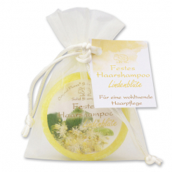 Festes Haarshampoo mit Schafmilch 58g im Organzasackerl, Lindenblüte 