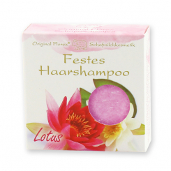Festes Haarshampoo mit Schafmilch 58g in Papier-Schachtel, Lotus 