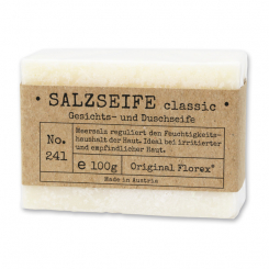 Spezialseife handgeschöpft 100g in Cello "Pure Soaps", Salzseife Classic 