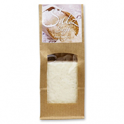 Spezialseife handgeschöpft 100g im braunen Säckchen, Salzseife ohne Parfum 