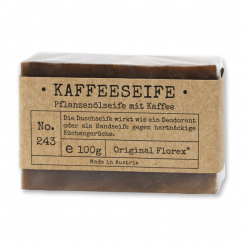 Spezialseife handgeschöpft 100g in Cello "Pure Soaps", Kaffee 
