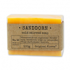 Handcrafted soap 100g packed in cello "Pure Soaps", Sea buckthorn 