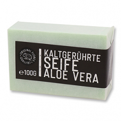 Cold-stirred soap 100g "Black Edition" white, Aloe vera 