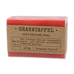 Handcrafted soap 100g packed in cello "Pure Soaps", Pomegranate 