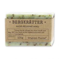 Handcrafted soap 100g packed in cello "Pure Soaps", Mountain herbs 