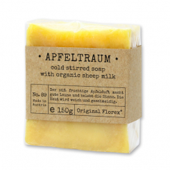 Handgeschöpfte Schafmilchseife 150g in Cello "Pure Soaps", Apfeltraum 