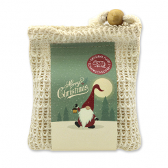 Handgeschöpfte Schafmilchseife 150g im Waschbeutel "Bunte Festtage Motiv 6", Classic 
