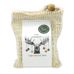 Handgeschöpfte Schafmilchseife 150g im Waschbeutel "Bunte Festtage Motiv 7", Classic 