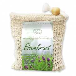 Handcrafted sheep milk soap 150g modern packed in a soap holder, Verbena 