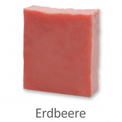 Handgeschöpfte Schafmilchseife 150g, Erdbeere 