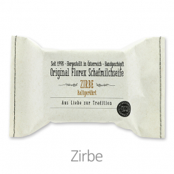 Kaltgerührte Seife 150g im genähten Papierbeutel, Zirbe 