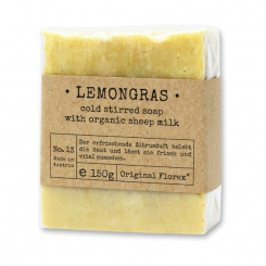 Handcrafted sheep milk soap 150g packed in cello "Pure Soaps", Lemongrass 