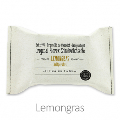 Handgeschöpfte Seife 150g im genähten Papierbeutel "Aus Liebe zur Tradition", Lemongras 