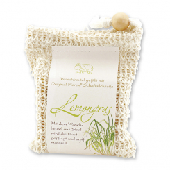 Handcrafted sheep milk soap 150g classic packed in a soap holder, Lemongras 