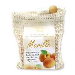 Handcrafted sheep milk soap 150g modern packed in a soap holder, Apricot 