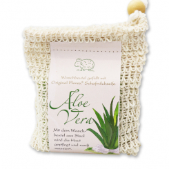 Handgeschöpfte Schafmilchseife 150g klassisch im Waschbeutel, Aloe Vera 
