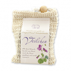 Handcrafted sheep milk soap 150g classic packed in a soap holder, Violet 