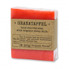 Handcrafted sheep milk soap 150g packed in cello "Pure Soaps", Pomegranate 