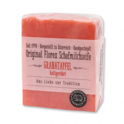 Cold-stirred sheepmilk soap 150g in cello wrapped with transparent paper, Pomegranate 