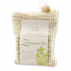 Handcrafted sheep milk soap 150g classic packed in a soap holder, Lemon balm 