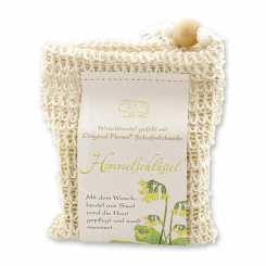 Handcrafted sheep milk soap 150g classic packed in a soap holder, Cowslip 