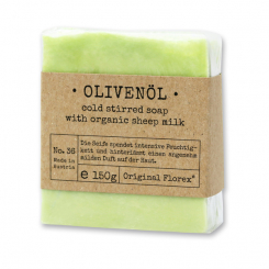 Handgeschöpfte Schafmilchseife 150g in Cello "Pure Soaps", Olivenöl 