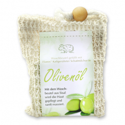 Handcrafted sheep milk soap 150g modern packed in a soap holder, Olive oil 