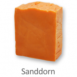 Handgeschöpfte Schafmilchseife 150g, Sanddorn 