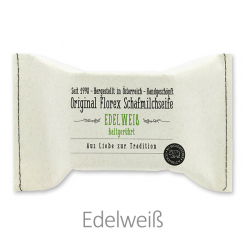 Kaltgerührte Seife 150g im genähten Papierbeutel, Edelweiß 