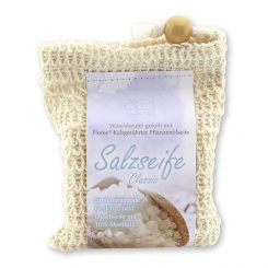 Special handcrafted soap 150g modern packed in a soap holder, Salt soap classic 