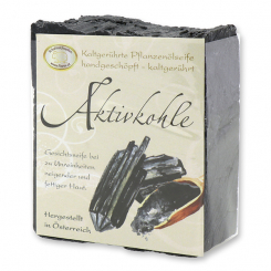 Spezialseife handgeschöpft 150g klassisch verpackt, Aktivkohle 