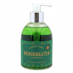 Liquid sheep milk soap 250ml in a dispenser, "Handmade Paper" Mountain herbs 