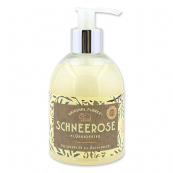 Flüssigseife 250ml im Spender, "Handmade Paper" Schneerose 