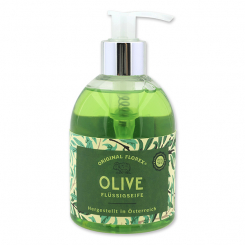 Liquid sheep milk soap 250ml in a dispenser, "Handmade Paper" Olive 