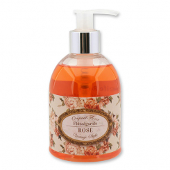 Flüssigseife mit Schafmilch 250ml im Spender "Vintage-Motiv 189", Rose rot 