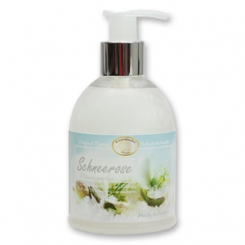 Liquid sheep milk soap 250ml in a dispenser modern, Christmas rose white 