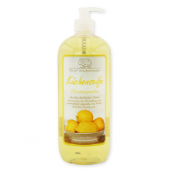 Flüssigseife mit biologischer Schafmilch Nachfüller 1l in der Flasche mit Spender, Küchenseife 