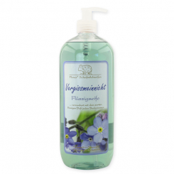 Flüssigseife mit biologischer Schafmilch Nachfüller 1l in der Flasche mit Spender, Vergissmeinnicht 