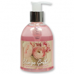 Flüssigseife mit Schafmilch 250ml im Spender "Blumige Grüße", Pfingstrose 