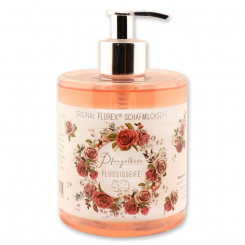 Liquid sheep milk soap 500ml in a dispenser 'Einzigartige Augenblicke', Peony 