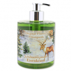 Liquid sheep milk soap 500ml in a dispenser "Christmas magic motif 11", Verbena 