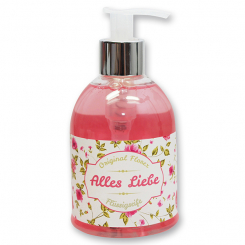 Liquid sheep milk soap 250ml in a dispenser "Alles Liebe", Peony 