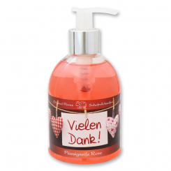 Flüssigseife mit Schafmilch 250ml im Spender "Vielen Dank", Rose 