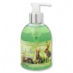 Liquid sheep milk soap 250ml in a dispenser "Ein frohes Osterfest", Verbena 