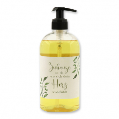 Echte flüssige Pflanzenölseife mit Schafmilch 500ml "Zuhause ist da...", Classic 