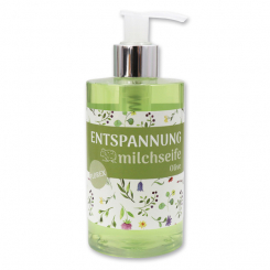 Flüssigseife mit Schafmilch 250ml im Spender "Entspannung", Olive 