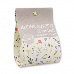 Bath butter bomb with sheep milk 50g in a bag "Kleine Auszeit", Coconut 