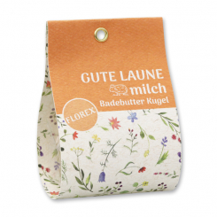 Bath butter bomb with sheep milk 50g in a bag "Gute Laune", Jasmine/Lotus 